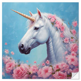 Wall sticker Unicorn with Roses