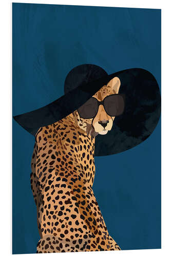 PVC-tavla Cheetah in a Hat and Sunglasses