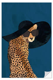 Wall sticker Cheetah in a Hat and Sunglasses