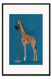 Gerahmter Kunstdruck Giraffenmikrofon