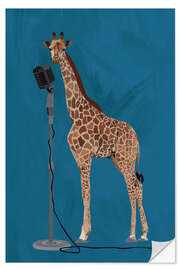 Sticker mural Giraffe Microphone