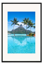 Gerahmter Kunstdruck Blick auf den Mont Otemanu