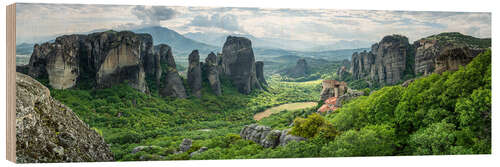 Cuadro de madera Meteora Monasteries in Greece