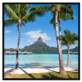 Gerahmter Kunstdruck Mont Otemanu auf Bora Bora