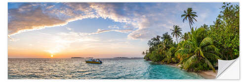 Adesivo murale Sunset on the Beach in Maldives