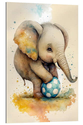 Gallery Print Süßer Fußballer-Elefant