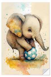 Sisustustarra Cute Footballer Elephant