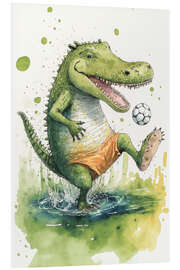 Foam board print Cute Footballer Crocodile