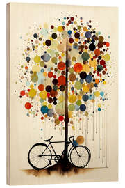 Wood print Old Bike on the Confetti Tree