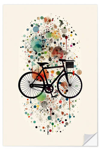 Sticker mural Bicycle on Colorful Confetti