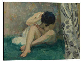 Aluminium print Kiki, Naked on a Green Carpet, 1920