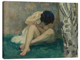 Canvastavla Kiki, Naked on a Green Carpet, 1920