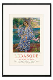 Gerahmter Kunstdruck Mädchen auf einer grünen Bank, 1911