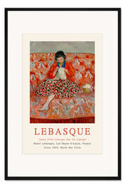 Gerahmter Kunstdruck Junges Mädchen näht auf einem Sofa, 1925