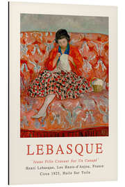 Magnettafel Junges Mädchen näht auf einem Sofa, 1925