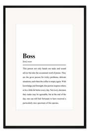 Gerahmter Kunstdruck Definition Chef (englisch)