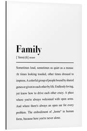 Magnettafel Definition Familie (englisch)