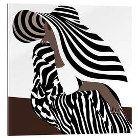 Gallery print Woman in Black Striped Fashion