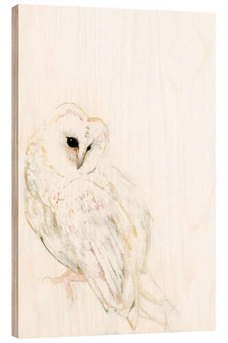 Wood print Snow Owl