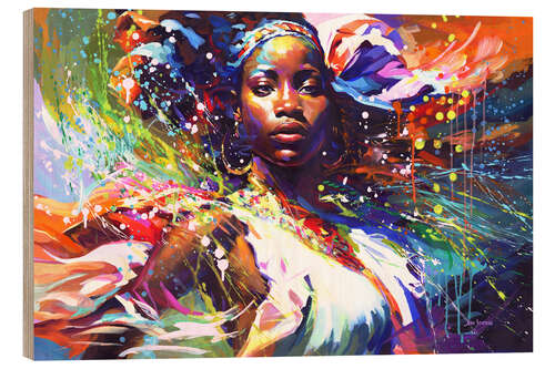 Quadro de madeira Beautiful African Woman