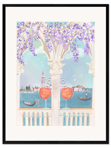 Impression artistique encadrée Venice Love