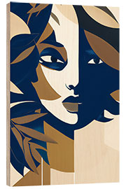 Wood print Abstract Woman Portrait