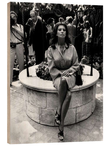 Tableau en bois Sophia Loren, Cannes 1976