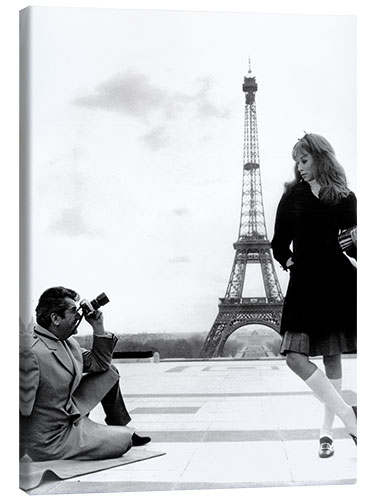 Canvas print Daniel Gelin's Photo Shooting of Mireille Darc, 1966