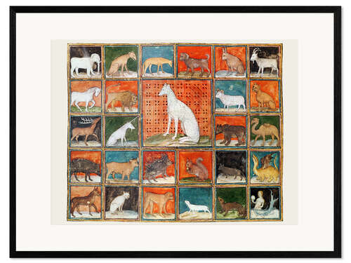 Impression artistique encadrée The Properties of Beasts: The Mammals, ca. 1415