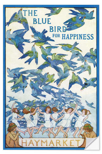 Selvklæbende plakat The Blue Bird for Happiness