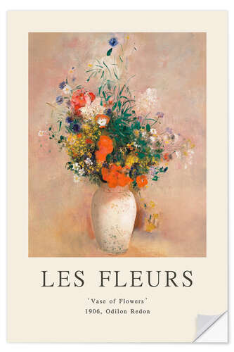 Vinilo para la pared Vase of Flowers - Les Fleurs Collection