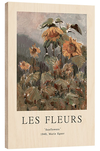 Hout print Sunflowers - Les Fleurs Collection