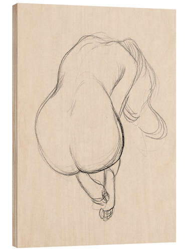 Wood print Seated Female Nude I, Sketchbook Study