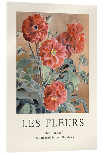 Tableau en verre acrylique Red Dahlias - Les Fleurs Collection