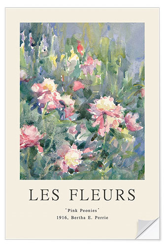 Selvklebende plakat Pink Peonies (Les Fleurs Collection)