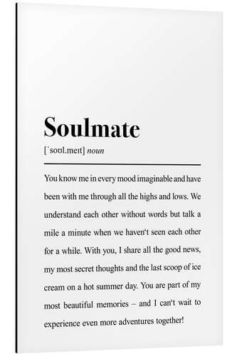 Aluminium print Definition of Soul Mate