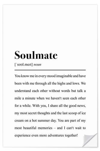 Selvklebende plakat Definition of Soul Mate