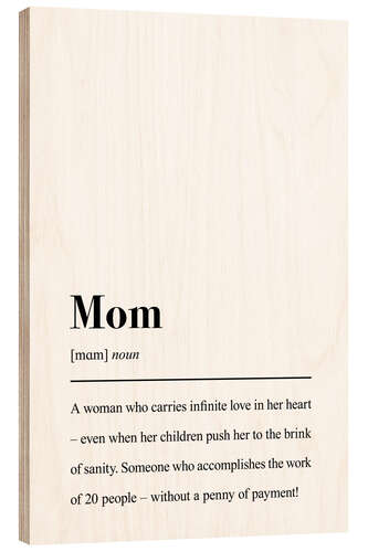 Tableau en bois Definition Mom