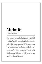 Wall print  Definition Midwife - aemmi