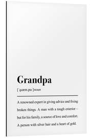 Aluminium print Definition Grandpa