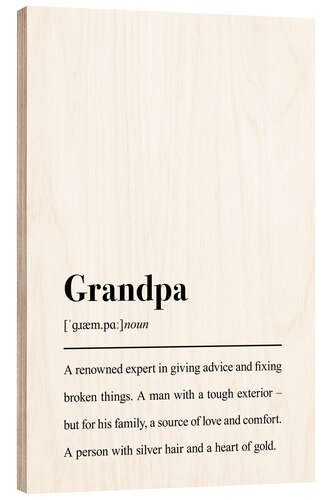 Wood print Definition Grandpa