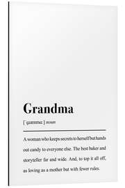 Aluminium print Definition Grandma