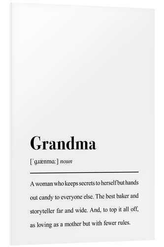 Quadro em PVC Definition Grandma