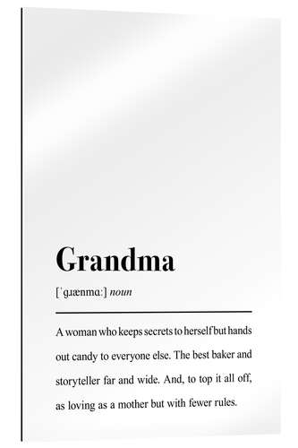 Stampa su plexi-alluminio Definition Grandma