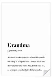 Selvklebende plakat Definition Grandma