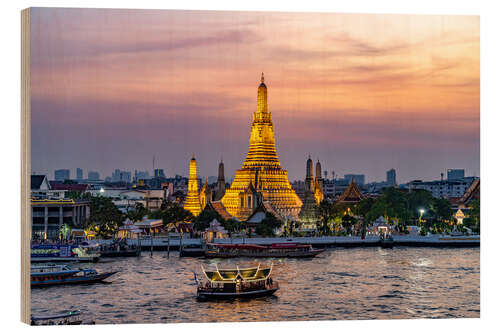 Holzbild Wat Arun - der Tempel der Morgenröte