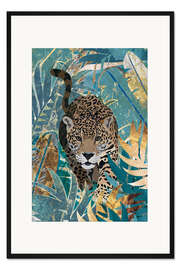 Gerahmter Kunstdruck Jaguar im Dschungel