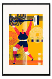 Gerahmter Kunstdruck Gewichtheber