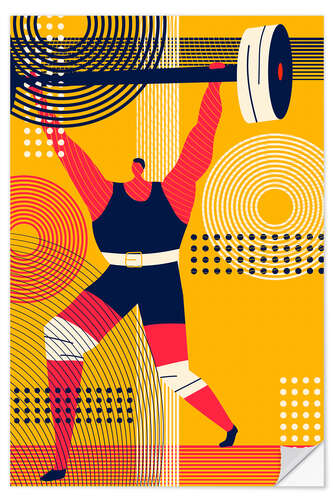 Selvklebende plakat Weightlifter