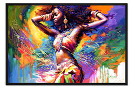 Gerahmter Kunstdruck Schöne afrikanische Frau II